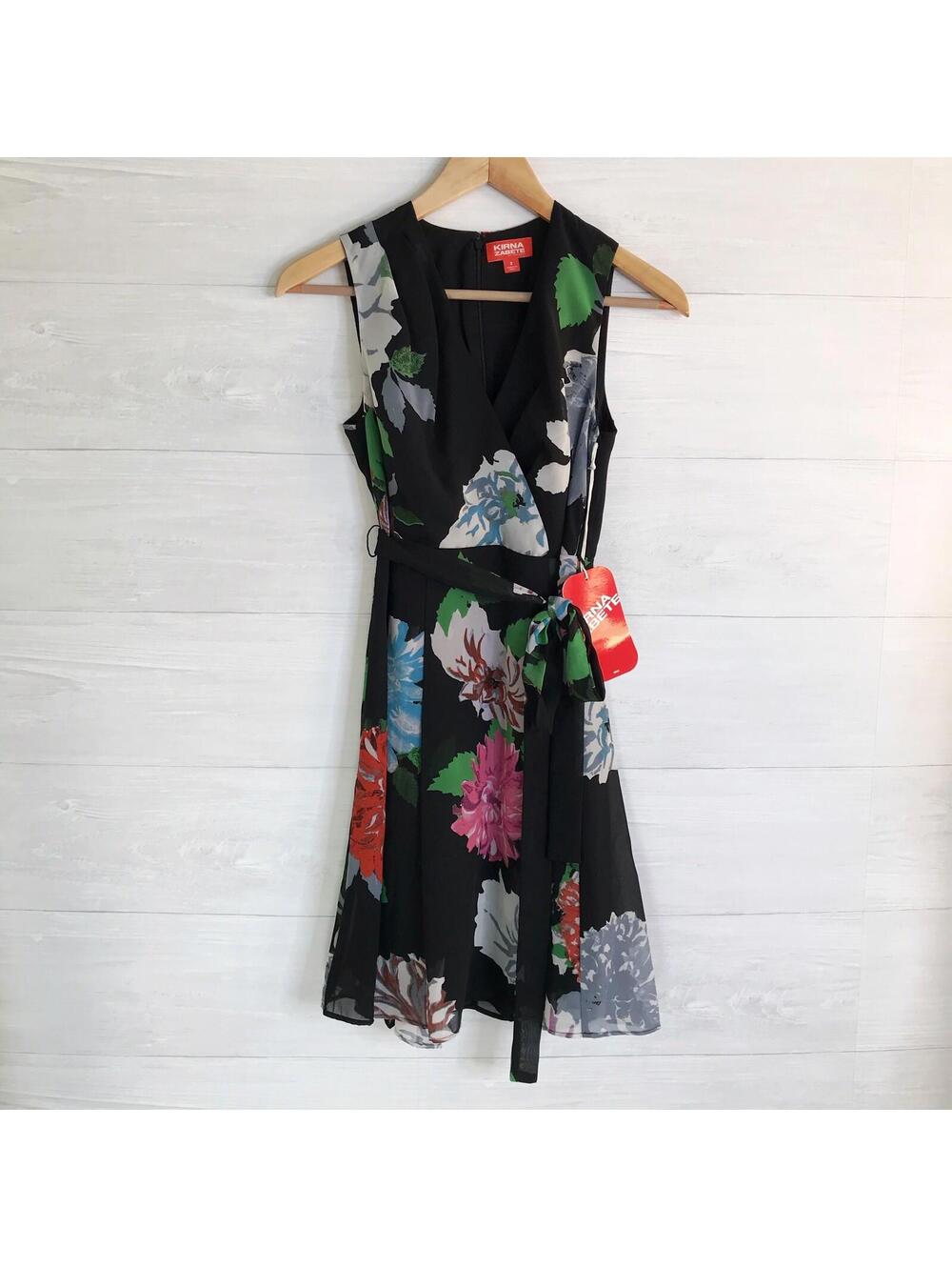 NWT Kirna Zabete at Target - Black floral chiffon fit & flare dress, sz 2